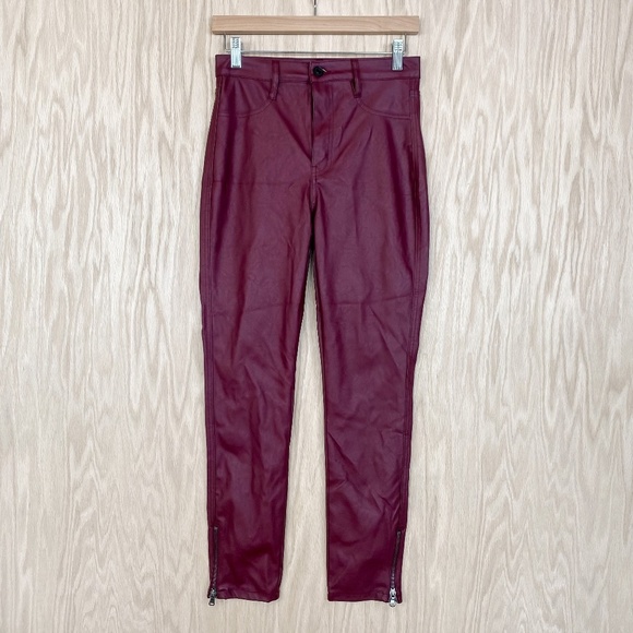 KanCan Pants - KanCan Vegan Leather High Rise Skinny Pants Zip Ankle Jeans